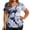 B Blue, variant on Women's T-Shirts Women's Print V Neck Short Sleeve T Shirt Women's Plus Size Sports Top Loose Fit for Casual Active Black XXL