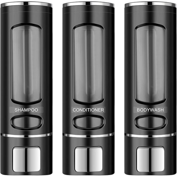 CZQ Shampoo and Conditioner Dispenser,Shampoo Dispenser for Shower,Soap Pump for Shower(14.1 oz Triple) (White)