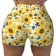 thumbnail image 2 of Fotbe Navy Blue Leaf Sunflower Shorts Sin Costuras – Shorts Deportivos de Cintura Alta para Mujer, Elásticos para Gimnasio, Yoga, Running o Ciclismo-Medium, 2 of 8