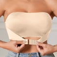 thumbnail image 2 of Strapless Bras for Women, Front Closure Seamless Non- Bra, Breathable Invisible Wireless Bandeau Bra with Convertible Straps for Everyday & Special Occasions, 2 of 7