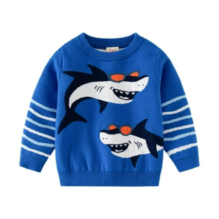 

Godderr Kids Baby Boys Cotton Sweater Boys Sweater for Toddler Classic Long Sleeve Classic Warm Fall Winter Tops for 2-7T