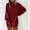 Wine, variant on pstuiky Sweatshirt for Women, Women Solid Color Round Neck Long Sleeve Sweatshirt Tailored Fit Simple Oversized Sports Hoodie Women Coats for Women White S