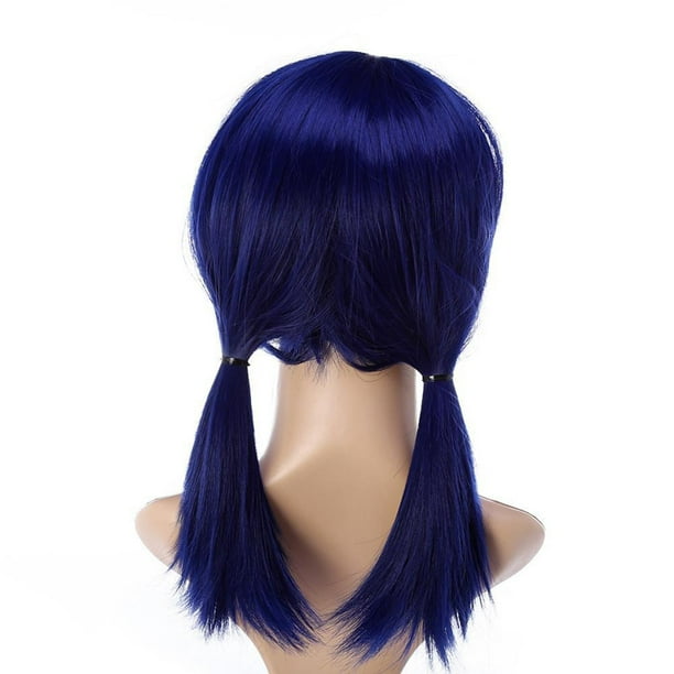 Lubelski Stylish Cute 2 Pigtails Dark Blue Straight Wig Women Cosplay Party Hairpiece Walmart