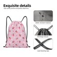 thumbnail image 6 of Kdxio Floral Strawberr Print Drawstring Backpack Bag,Waterproof Draw String Back Sack, Gym Drawstring Bags Swim Bag For Unisex, 6 of 9