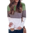 thumbnail image 2 of Women's Striped Long Sleeve Round Neck Tops Shirts Winter Loose Casual Shirts, 2 of 2