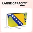 thumbnail image 3 of Bosnian Map Flag Travel Handbag Leather Purse Organizer Tidy Bag Purse Toiletry Clutch For Women, 3 of 7