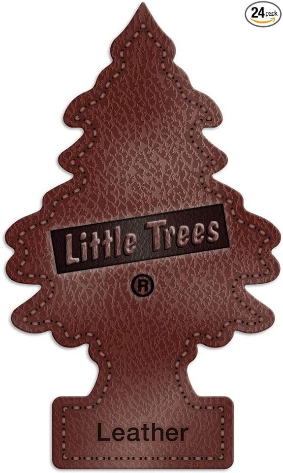 8 Pack Car Freshner 32290 Little Trees Air Freshener Leather Scent - 3 Trees per Package