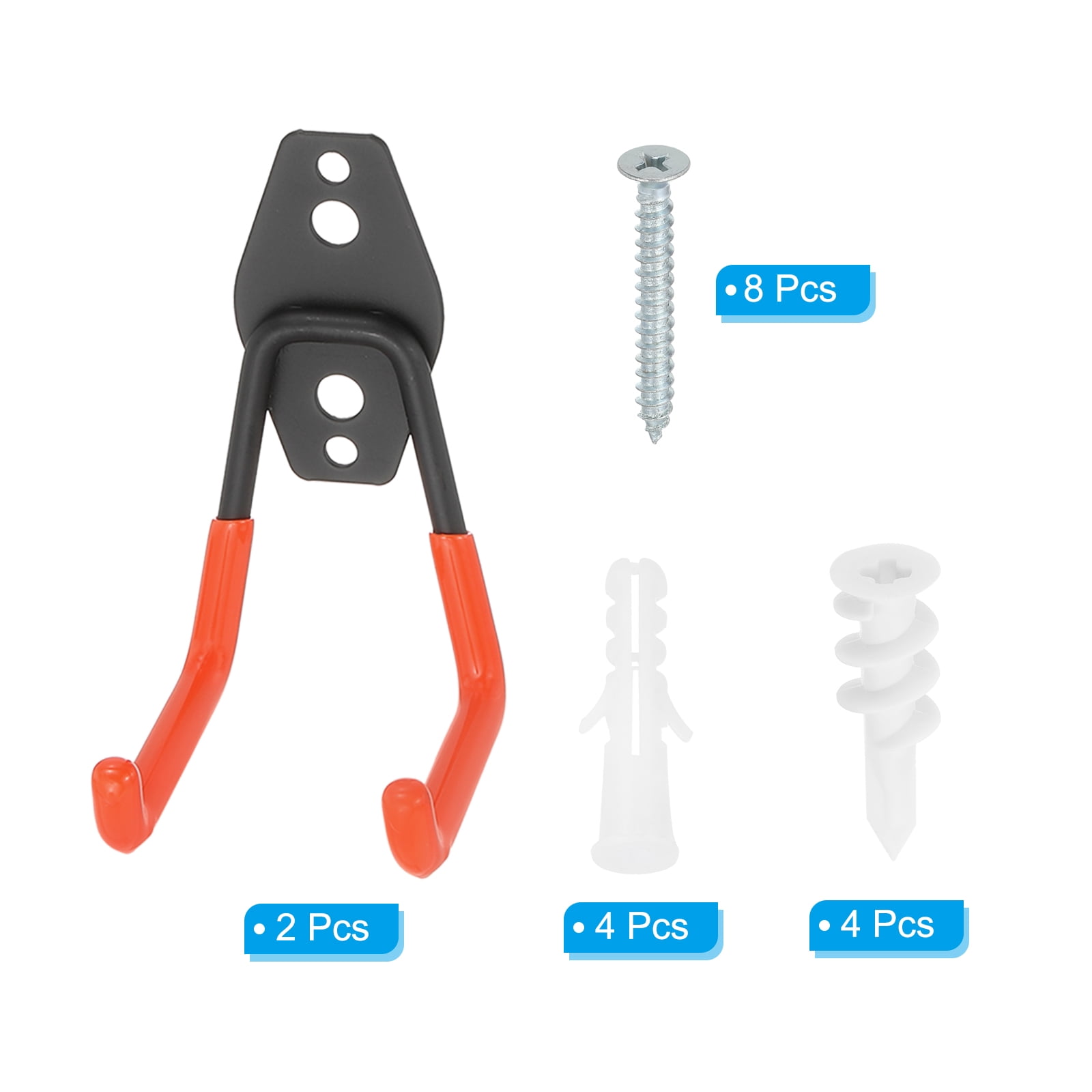 Unique Bargains Heavy Duty Garage Hooks Storage Wall Mount Hanger 2.56"x 2.68"x4.33" Red