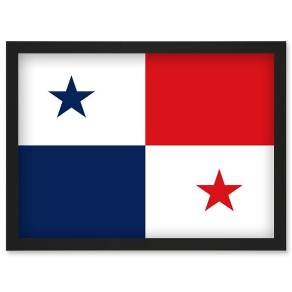 Panama National Flag Patriotic Vexillology World Flags Country Region Poster Artwork Framed Wall Art Print A4