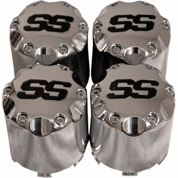 SS Chrome Center Caps Snapon Style for 8" Golf Cart Wheels Walmart