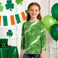 thumbnail image 3 of Tauxra Chandail de la Saint-Patrick pour Adultes, T-Shirt à Manches 3/4 Imprimé Col Rond, T-Shirt Graphique Trèfle Décontracté à Manches Longues pour Activités Festives, 3 of 6