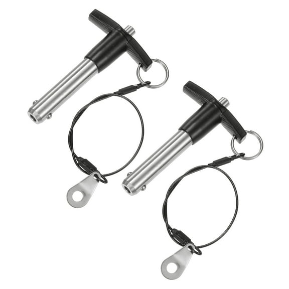 Uxcell 2Pcs T Handle Lock Pins, 12mm Dia. 40mm Usage Long Push-Button Ball Locking Pin