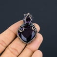 thumbnail image 2 of Natural Amethyst Gemstone Handmade Copper Wire Wrap Gift Pendant 1.97", 2 of 4