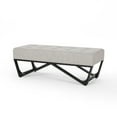 thumbnail image 5 of Noble House Dimitri Contemporary Fabric Ottoman Bench, Light Gray and Black, 5 of 7
