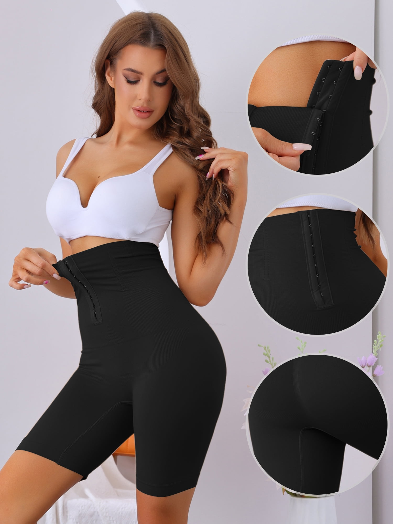 DARING DIVA Women's High Waist Shapewear Panties Butt Lifter Thigh Slimmers Black Medium