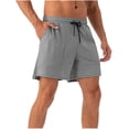 thumbnail image 2 of Antinious Men Solid Lightweight Breathable Drawstring Pocket Running Shorts, 2 of 5