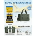 thumbnail image 5 of Spirit Airlines Personal Item Bag 18x14x8 Underseat Carry on Luggage with Removable Wet Bag Foldable Travel Duffel for Women Men, 30L, Army Green, 5 of 8