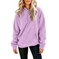 thumbnail image 5 of Women's Oversized Corduroy Hoodie, Long Sleeve Pullover Sweatshirt with Kangaroo Pocket, Casual Fall Winter Top | CSEONE,Purple S, 5 of 7