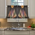 thumbnail image 2 of Yayeee Kitchen Curtains Tier Pair Light Filtering 27"x36" Rod Pocket Short Cafe Window Panel, Abstract Mountain, 2 of 7