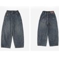 thumbnail image 6 of FYDUU Boys Baggy Jeans Wide Leg Denim Pants with Pockets Elastic Waist Loose Fit Jeans Casual Trousers Streetwear Autumn School Wear Fashion Slacks 7-8 Years, 6 of 9