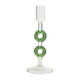 thumbnail image 2 of Christmas Candle Holder Christmas Glass Candlesticks Holders Fit 0.98In Candles Xmas Ribbed Candlestick Stand Centerpiece for Table Party Decorations 7.5in, 2 of 6