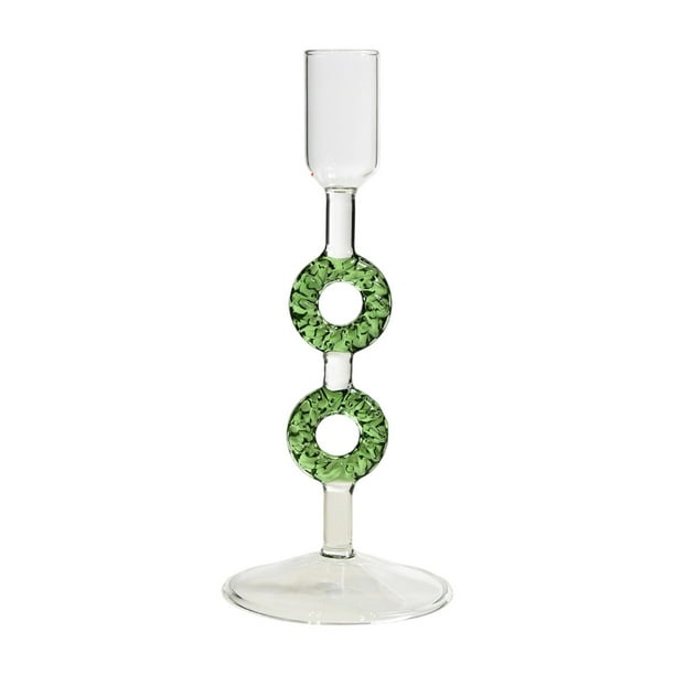 Portavelas de cristal con forma de árbol de Navidad | Soporte decorativo de cristal para velas pequeñas