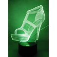 thumbnail image 5 of Lámpara de ilusión LED de luz nocturna 3d de tacón alto, Loveboat 7 luces que cambian de color con base acrílica plana y Abs y cargador USB como decoración del hogar Feliz Sencillez, 5 of 5