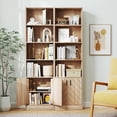 thumbnail image 2 of Gymax 2 PCS 71'' Bookshelf w/2-Door Cabinet 6-Tier Bookcase Tall Storage Cabinet Display Rack, 2 of 10