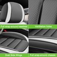 thumbnail image 3 of AFUNTIO Luxury Seat Covers for Chrysler 99% Models,2PCS Leather Car Seat Cushions,Waterproof Car Sit Protectors,Nonslip Interior Accessories(White and Gray), 3 of 6