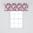 thumbnail image 2 of Floral Window Valance, Pattern of Curves and Streaks with Flower Motifs Blossoming Petals, Curtain Valance for Kitchen Bedroom Decor with Rod Pocket, 54" X 18", Pink Charcoal Grey, by Ambesonne, 2 of 3