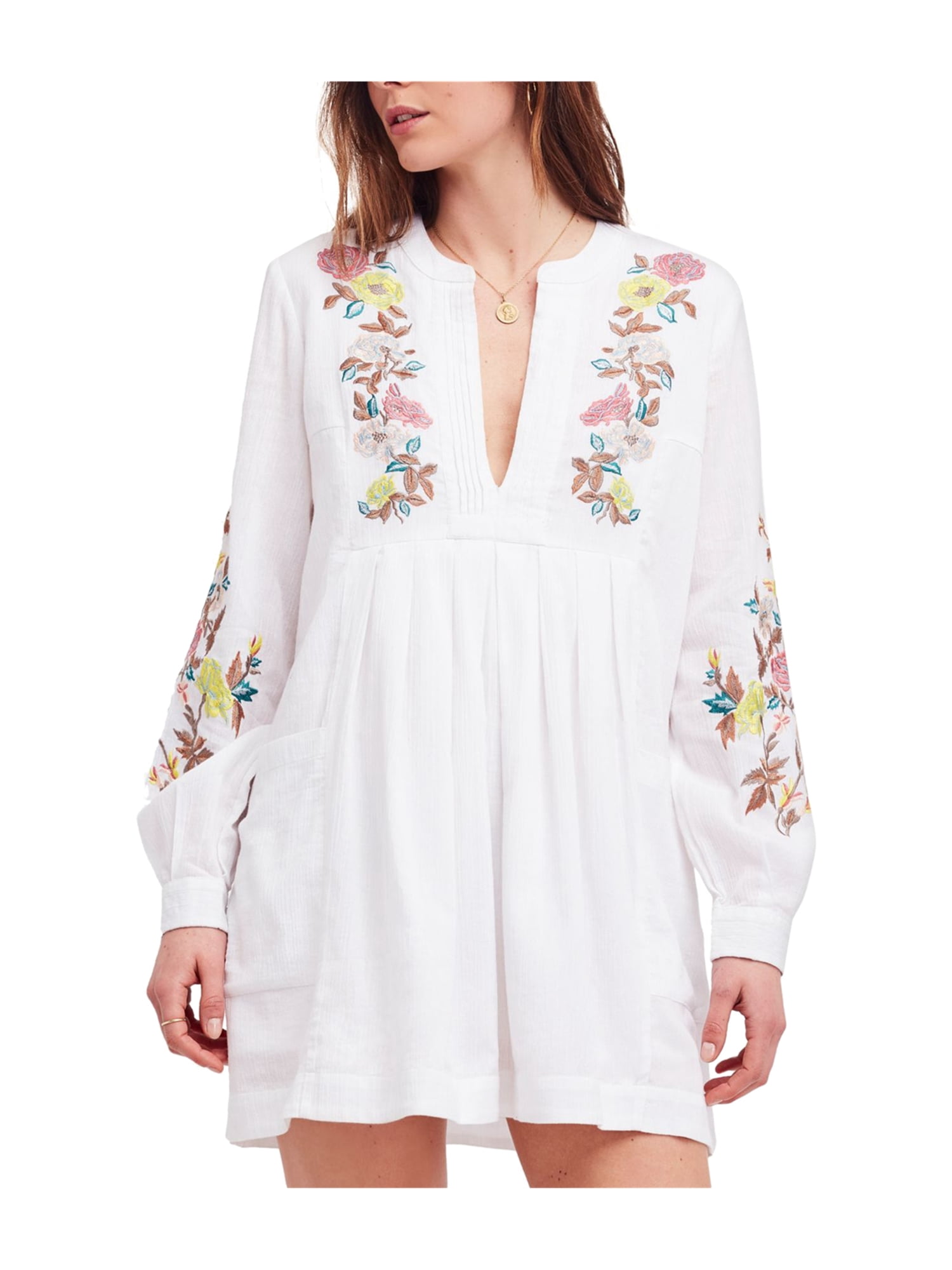 Womens Embroidered Mini Dress 