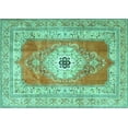 thumbnail image 1 of Ahgly Company Machine Washable Indoor Rectangle Persian Turquoise Blue Traditional Area Rugs, 7' x 10', 1 of 4