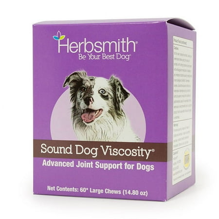 UPC: 0718122577699 | Herbsmith Sound Dog Viscosity – Advanced Joint Support for Dogs – Veterinarian Recommended Glucosamine for Dogs  Hyaluronic Acid  Chondroitin  MSM – Natural Arthritis Pain Relief – 60ct Large Chews