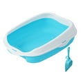 thumbnail image 3 of Caja de arena para gatos Bandeja de arena para mascotas Suministros para mascotas Fácil de limpiar Gato extraíble Azul L 50x40x17cm Yuyangstore Bandeja de arena para gatos, 3 of 8