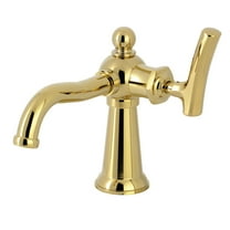 Kingston Brass KS3542TKL Hallerbos One-Handle 1-Hole Bathroom Faucet with Push Pop-Up Drain in Polished Brass