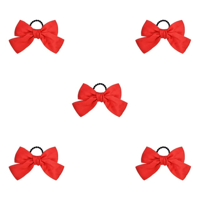 Bandeau Grand pour Cheveux, Pince à Ressort, Nœud Réglable, Multicolore, Sans Accroc, Porte-Queue, Épingles à Cheveux, Chouchous pour Filles, Orange, 5Ensemble