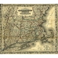 thumbnail image 2 of Vintage Maps 22x20 Black Modern Framed Museum Art Print Titled - Massachusetts Rhode Island and Connecticut 1853, 2 of 4