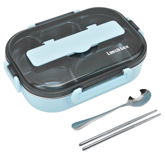 Cajas Bento Para Estudiantes/adultos/niños, Fiambrera Térmica Bento De Acero Inoxidable Con 5 Compartimentos, Cuchara Y Palillos, Para Escuela, Oficina, Camping, Picnic, Viajes, Azul Jadeshay moderno