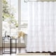 thumbnail image 4 of Cortina de ducha con volantes blancos - Tela de estilo rústico para baño, 180 x 180 cm, textura de moda, tela de doble capa, no se transparenta., 4 of 5