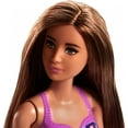 Barbie Beach Doll with Purple Patterned OnePiece Swimsuit,