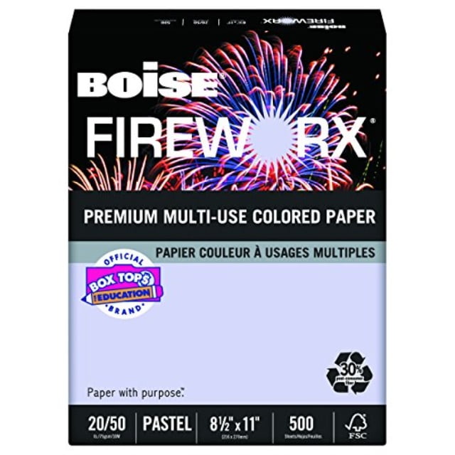 BOISE FIREWORX Premium MultiUse Colored Paper, 8.5" x 11" Letter