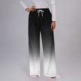 thumbnail image 2 of Lovskoo Womens Gradient Color Sweatpants Wide Leg High Waisted Drawstring Sweat Pants Fall Pants with Pockets Black, 2 of 6