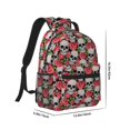 thumbnail image 2 of Yiaed Skull and Roses Print School Backpack College Backpack Daypacks for Students High School Spacious and Durable Daypack for Work and Travel-One Size, 2 of 6