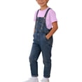 thumbnail image 5 of Bovxnpu Toddler Kids Boys Girls Unisex Solid T Shirt Denim Overalls Socks Short Sleeve Outfit Set, 5 of 8