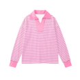 thumbnail image 4 of Lutiedan Striped Sweatshirt for Girls Fall Winter V Neck Pullover Tops Casual Long Sleeve Warm Sweatshirts Size 5-15,Pink, 4 of 6
