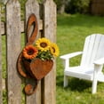 thumbnail image 6 of Metal Hanging Flower Pot for Outdoor Garden Wall, Heart Shaped Planter with Iron Bracket for Patio Balcony Yard Decor, 6 of 7