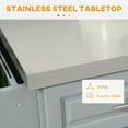 thumbnail image 5 of HOMCOM Rolling Kitchen Island with Storage, Portable Kitchen Cart with Stainless Steel Top, 2 Drawers, Spice, Knife and Towel Rack and Cabinets, Gray, 5 of 10