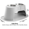 thumbnail image 2 of WeatherTech Double High Pet Feeding System - Elevated Dog/Cat Bowls - 12 inch High Light Grey (DHC6412LGLG), 2 of 3