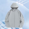 thumbnail image 2 of Zivyakyron Rain Wind Breaker Jackets Mens Quick Dry Lightweight Long Sleeve Athletic Jackets Loose Hooded Zip up Solid Gray XL, 2 of 10