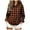 Orange, variant on Ghalytn Women Buffalo Plaid Button Down Shirt Lapel Collar Roll Up Long Sleeve Curved Hem Casual Blouse
